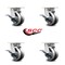Service Caster 4 Inch Kingpinless V Groove Semi Steel Wheel Swivel Caster Set with Brakes SCC SCC-KP30S420-VGR-SLB-4 - alternate 4